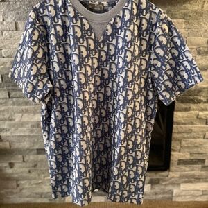 Dior Oblique Terry Cotton T-Shirt Size Large - Pre-owned